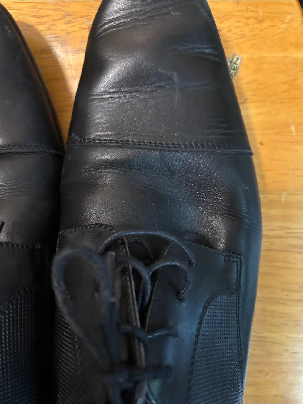 Florsheim Black Leather Cap-Toe Derby Shoes